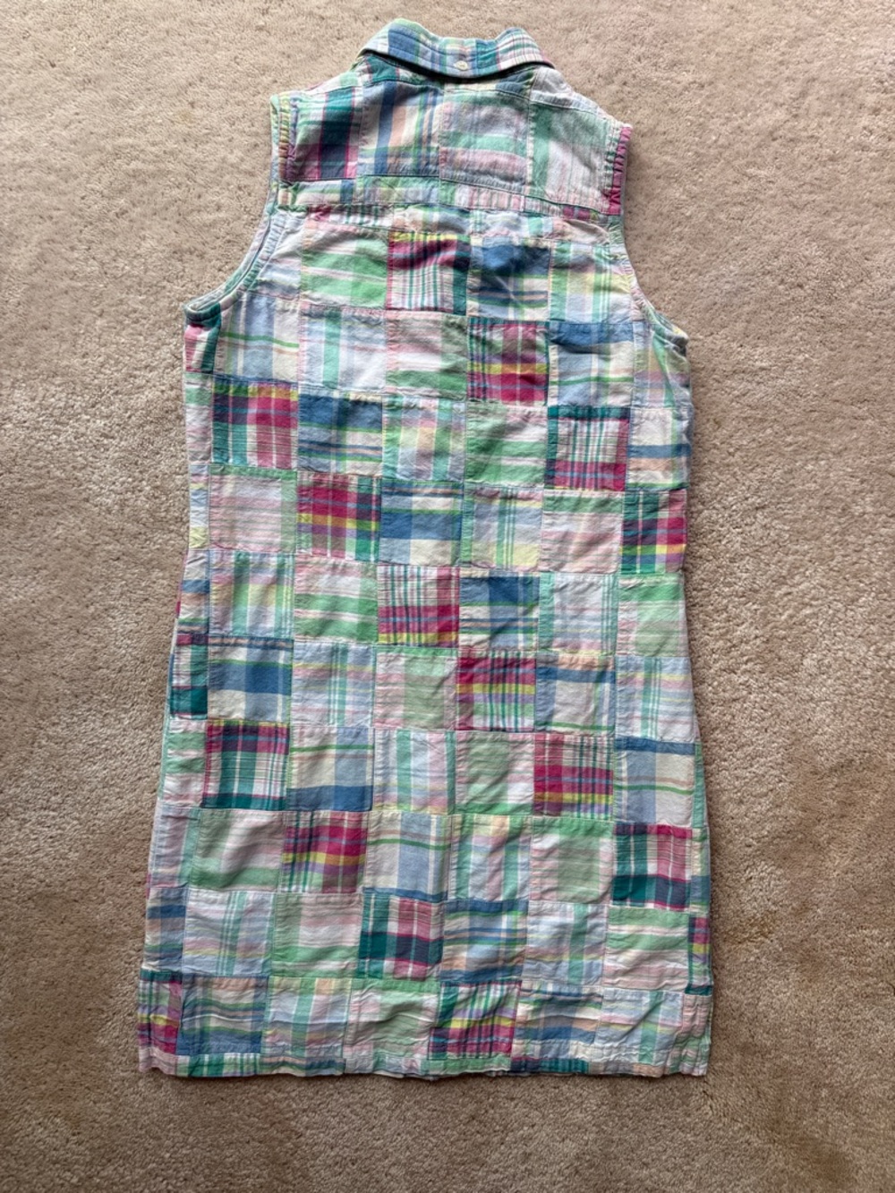 Lauren Ralph Lauren Pastel Patchwork Sleeveless Shirt Dress - Multi - Picture 2 of 6